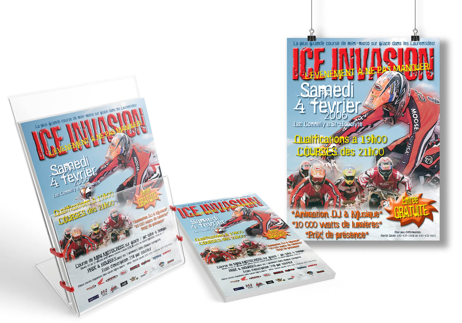Affiche et feuillet publicitaire pour l'événement Ice Evasion